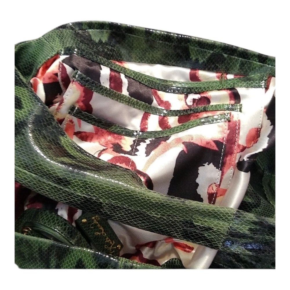 Kate Landry Python Leather Bag Emerald Green And … - image 8